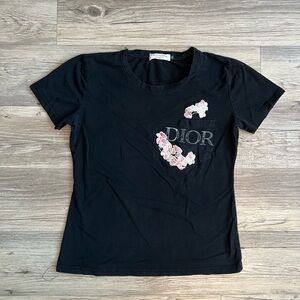 Dior Women Black Cotton Author T-Shirt